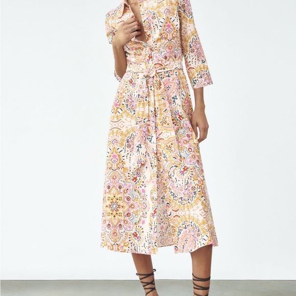 Zara Printed Shirt Dress - Picture 2 of 2